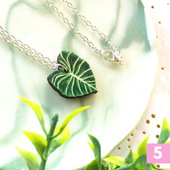Houseplant Leaf Wooden Charm Chain Necklace, 5 of 12