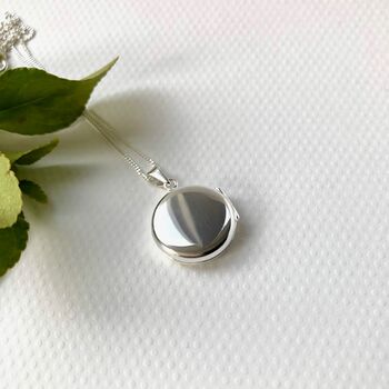 Sterling Silver Circular Floral Locket, 4 of 8