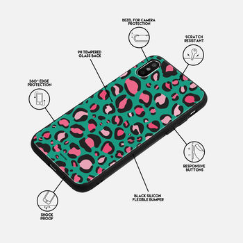 Green Leopard Print Phone Case For iPhone, 3 of 3