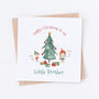 Little Brother Happy Christmas Elf Card, thumbnail 2 of 2