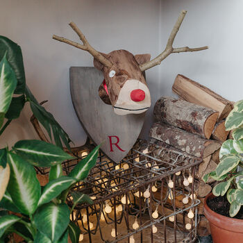 Festive Wooden Reindeer Head, 2 of 4