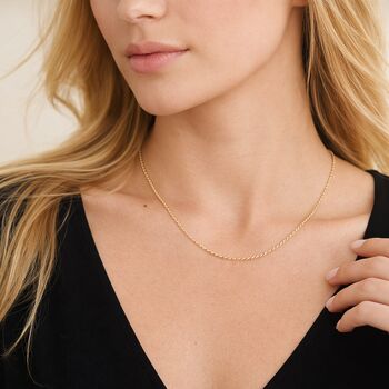 Solid 9ct Yellow Gold 1mm Oval Belcher Chain Necklace – 16in To 20in, 4 of 6