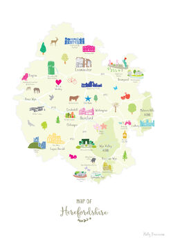 Personalised Herefordshire Map: Add Favourite Places, 2 of 3