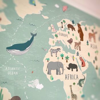 Personalised Pinboard World Map For Kids, 5 of 7