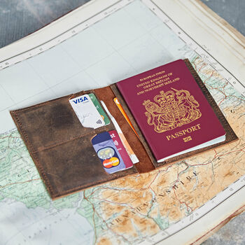 Personalised Leather Passport Cover And Luggage Tag Set, 5 of 9