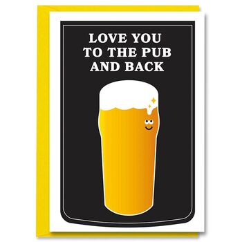 Funny Pub Love Beer Birthday Card For Him Her, 2 of 2