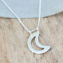 Silver Moon Necklace. Geometric Pendant, thumbnail 1 of 5