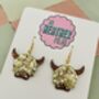 Highland Charm Cow Glitter Resin Earrings, thumbnail 3 of 4