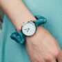 Handmade Blue Changeable Elastic Women Wristwatch, thumbnail 1 of 5