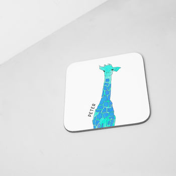 Personalised Rainbow Giraffe Family Coaster Set, 2 of 3