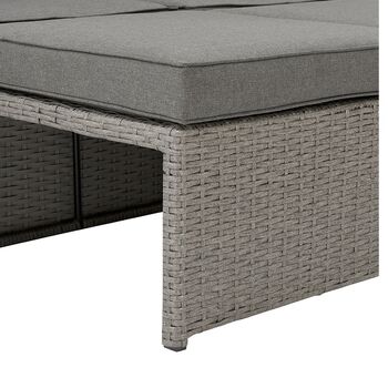 Oxford Grey Rattan Garden Daybed And Coffee Table, 5 of 6