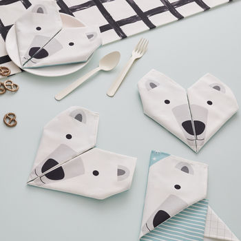 Origami Cotton Napkins : Polar Bears Set Of Four, 5 of 7
