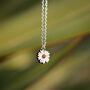 Inky Daisy Birch And Silver Necklace, thumbnail 3 of 10