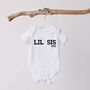 White Organic Personalised Lil Sis Vest, thumbnail 2 of 3