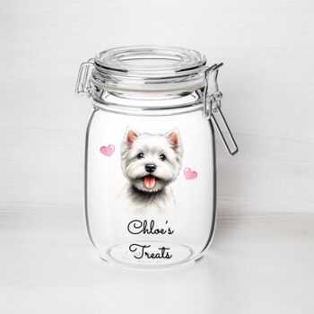 Personalised West Highland Terrier Dog Treat Jar B, 2 of 2