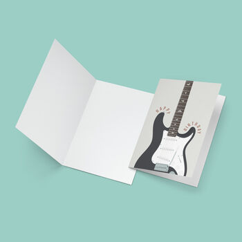 Silver Sky Guitar Card | Guitarist Birthday Card, 2 of 5