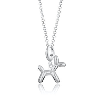 Balloon Dog Necklace, Sterling Silver Or Gold Plated, 3 of 10