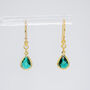Emerald Green Long Teardrop Hook Earrings, thumbnail 1 of 5