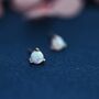 Sterling Silver Tiny Little Opal Stud Earrings, thumbnail 1 of 10