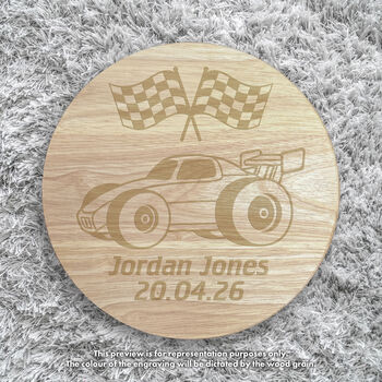 Personalised Wooden Racing Car Toddler Step Stool, 7 of 9