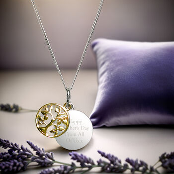 Personalised Silver And Gold Family Tree Necklace, 3 of 7
