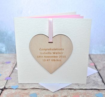 Personalised Baby Wooden Decoration Card, 2 of 2