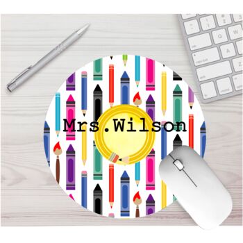 Personalised Crayon Mouse Mat Teachers Gift, 3 of 5