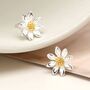 Sterling Silver Large Daisy Flower Stud Earrings, thumbnail 1 of 10