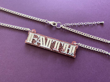 Faith Acrylic Statement Necklace, 2 of 3