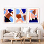 Blue And Pink Abstract Shapes Print Set Of Three, thumbnail 5 of 12