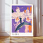 Flora Purple Flower Art Print, thumbnail 1 of 3