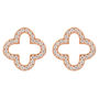 Open Clover Plated Silver Earrings, thumbnail 4 of 8