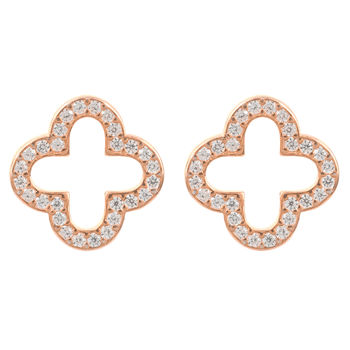 Open Clover Plated Silver Earrings, 4 of 8