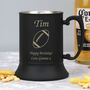 Personalised Rugby Black Stainless Steel Tankard, thumbnail 1 of 2