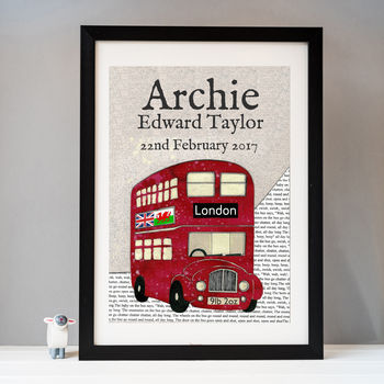 Personalised London Bus Nursery Print, 3 of 10