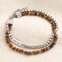 Men's Personalised Stainless Steel Double Layer Beaded Bracelet, thumbnail 1 of 6