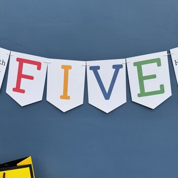 Personalised Five Birthday Banner : 5th Birthday Party Decoration, 3 of 7
