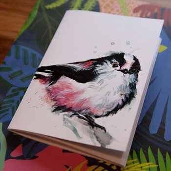 Inky Long Tailed Tit Eco A6 Notebook, 7 of 7