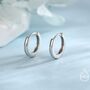 Minimalist Huggie Hoop Earrings In Sterling Silver, thumbnail 4 of 12