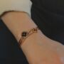 Rose Gold Clover Leaf Zircon Floral Bangle Bracelet, thumbnail 9 of 9