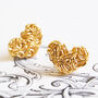 Mesh Heart Gold Plated Sterling Silver Necklace, thumbnail 2 of 9
