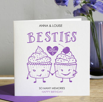 Best Friend Birthday Card 'Besties', 2 of 2