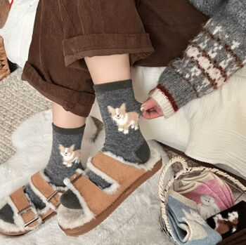 Novelty Fun Socks Dog Puppy Theme Four Pack, 3 of 6