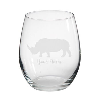 Personalised Rhino Engraved Glass, 2 of 5