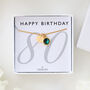 80th Birthday Gift For Her – Sterling Silver Birthstone And Personalised Disc Necklace, thumbnail 1 of 8