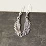 Sterling Silver Angel Wing Drop Earrings, thumbnail 3 of 9