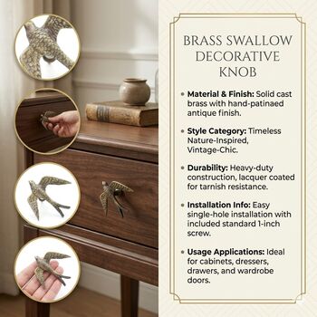 Soaring Eagle Brass Cabinet Knob, 4 of 9