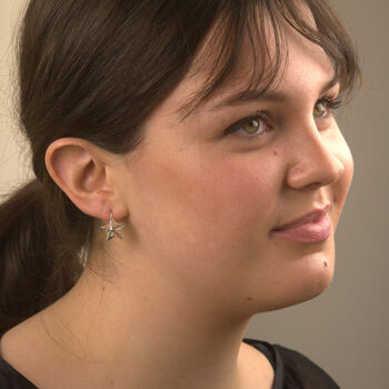 Sterling Silver Lucky Star Earrings, 2 of 7