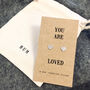 Silver Heart Earrings. You Are Loved, thumbnail 2 of 4