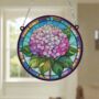 Hydrangea Stained Glass Effect Suncatcher, thumbnail 3 of 6